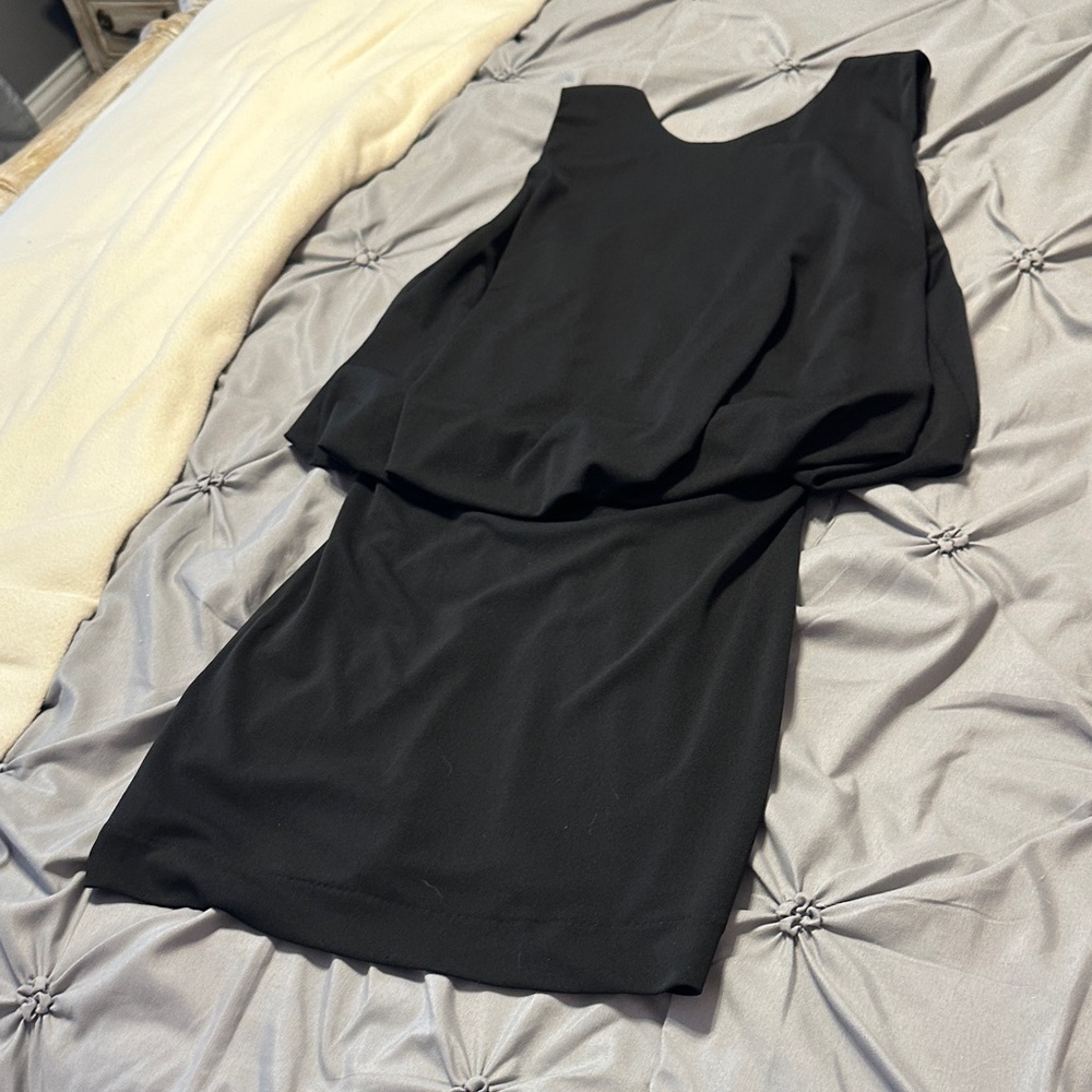 Black Sleeveless Blouson Dress - Classic Women's Dress